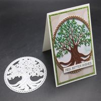 Wholesale Painting Supplies Big Tree Frame Christmas Metal Cutting Dies Circle Lace Die Cut Stencil Scrapbooking Embossing Craft Stamps And