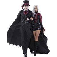 Wholesale Halloween Vampire Couple Costumes Men s Bloody Handsome Costume Womens Steampunk Vampiress Uniforms Blood Countess Kits H0910