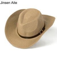 Wholesale Stingy Brim Hats Summer Style Foldable Casual Unisex Beach Trilby Large Jazz Sun Hat Outdoor Paper Straw Women Men Cap Chapeu Feminino