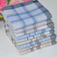 Wholesale 12pcs Classic Plaid Men s Party Handkerchief Cotton Fabric Hanky Pocket Square cm