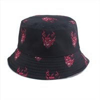 Wholesale Harajuku Monster Dragon Printed Bucket Hat Panama Bob Chapeau Fashion Fisherman Women Men Summer Sun Cap