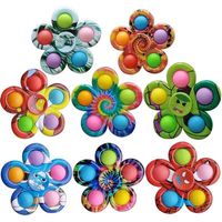 Wholesale Colorful Sensory Fidget Spinner Push Bubble Board Toys Simple Dimple Fidgets Finger Play Game Anti Stress Spinners