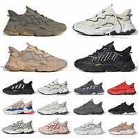 Wholesale 2021 Trace Cargo Black Blue Leather ozweego mens Shoes triple Cloud Multi Pale Nude Taped Seams Red Grey Solar Green men women trainers sports sneakers WITH SOCKS TAGS