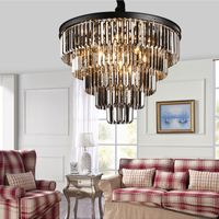 Wholesale HOME Chrome Modern Crystal Chandelier Lighting Ceiling Dining Living Room Tier Luxurious Chandeliers Contemporary Light Fixtures W23 Inch Bulbs Included