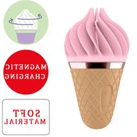 Wholesale Germany Satisfyer Sweet Treat Ice cream cone sex vibrator toys for woman soft Silica gel clitoris stimulator mini adult