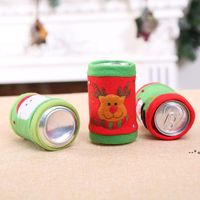 Wholesale Creative Christmas Decorations Brushed Fabric Beverage Bottle Cover Wine Bottle Covers Coke Soda Protective Shell NHD10969