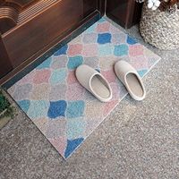 Wholesale Carpets Plaid Printed Entrance Doormat Indoor Outdoor Kitchen Non slip Area Rug Dustproof Hallway Carpet Plaistic Coil Foot Pad Door Mat