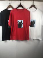 Wholesale Fashion Mens Designer T Shirt Summer Men Women Couples Cat Print Short Sleeve Luxury Womens Tee Colors Size S XL