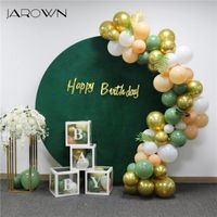Wholesale Party Decoration JAROWN Customize Wedding Background Board Stand Birthday Baby Baptism Balloon Arch Dark Green Velvet Backdrop