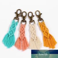 Wholesale New Tassel Keychains for Women Boho key Holder Keyring Macrame Bag Charm Car Hanging Jewelry Gift for Friends Drop Shipping