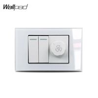 Wholesale Smart Home Control mm Fan And Button Wall Switch Wallpad White Glass Gang Way With Rotary Speed
