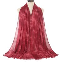 Wholesale Fashion Fringe Long Shawl Scarves Tie Dyed Cotton Muslim Hijabs Head Wrap Black Women Soft Turban For ALL Seasons X80CM