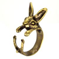 Wholesale 2021 big white rabbit animal pet ring popular jewelry
