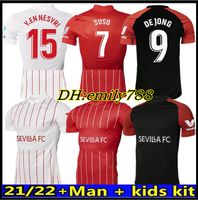 Wholesale 21 Sevilla FC Soccer Jerseys PAPU GOMEZ I RAKITIC L OCAMPOS DE JONG J NAVAS SUSO MUNIR Y EN NESYRI Men Kids Kits football shirts