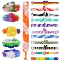 Wholesale Decompression Toys Wristbands Silica Gel Austim Relief Ring Bracket Silicone Material For Kids and Adults Dimple Fidget Sensory Bubbles Toy CT13