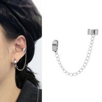 Wholesale Dangle Chandelier Jewelry Korean Hip Hop Titanium Steel Chain Threader Drop Cuff Earrings Unisex