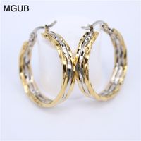 Wholesale yutong MGUB high quality L Stainless steel jewelry popular Hoop earrings gold color For women LH544