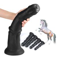 Wholesale Super Soft Big Horse Dildo Anal Plug Butt Plug Huge Dildos Silicone Big Dick Toy Anal Dilator Penis Sex toys Adults For Women X0503