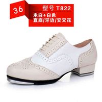 Wholesale Professional dance shoesTap Dancing Shoes Men s and Women s Chilen s Soft Sole Lace Up Straight Board Bottom First Layer Cowhide Dance