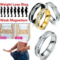 Wholesale 2020 Fashion Jewelry Slimming Healthy Magnetic Therapy Healthcare Weight Loss Ring Crystal Stainless Steel Rings For Women