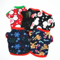 Wholesale Dog Apparel Christmas Pet Clothes Coat Winter Cute Leopard Dot Pullover Shirt Costume Small Dachshund Cat Puppy For Dogs
