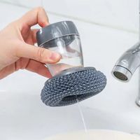 Wholesale Cleaning Brushes Dish Washing Scrubber Soap Dispenser Refillable Washing Sponge Kitchen Pot Cleaner