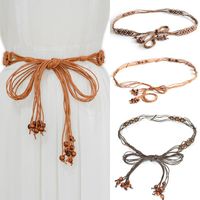 Wholesale Belts Ladies Weave Fashion National Bohemia Handmade Beads Braided Rope Dress Slim Waistband Accessories cm cm