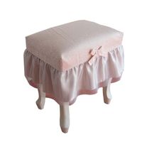 Wholesale Chair Covers Princess Beige pink Rectangle Makeup Stool Cover Bench Piano Decorative Flounce Seat Cushion Round Lace