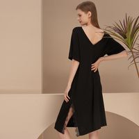 Wholesale Women s Sleepwear Summer Autumn Women Elegant Simple Style Black Nightgown Comfort Modal And Sexy Lace Household Sleepdress Casual Dres