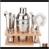 Wholesale Tools Barware Kitchen Dining Home Garden Drop Delivery Stainless Steel Shaker Kit Red Wine Cocktail Shakers Set Western Style Metal S
