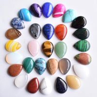 Wholesale Natural stone x25mm teardrop Loose Beads opal Rose Quartz Tiger s Eye turquoise Cabochons Flat Back for necklace ring earrrings jewelry accessory