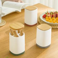 Wholesale Home Toothpick Box Cotton Swabs Holder Tooth Pick Automatic Dispenser Press Can Living Room Table Accessories Bud Container