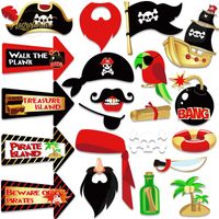 Wholesale Party Decoration NICROLANDEE Pirate Po Booth Props DIY Centerpiece Sticks Table Toppers For Kids Birthday Costume Supplies