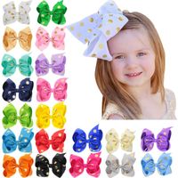 Wholesale Hair Accessories Pc Inch Jumbo Hairclips Rainbow Dots Bows For Kids Handmade Girls Colorful Hairpins