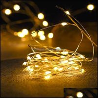 Wholesale Party Favor Event Supplies Festive Home Garden Fairy Lights Copper Wire Led String Christmas Garland Indoor Bedroom Wedding Year Decoratio