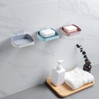 Wholesale Bathroom Shower Soap Box Dish Storage Suction Cup Corner Colors Plastic Holder Hanger Rack Dishes