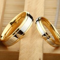 Wholesale Cluster Rings BOAKO Classic Lover Wedding Stainless Steel Women Men Anniversary Engagement Party Gift Jewelry Ring Size Z3
