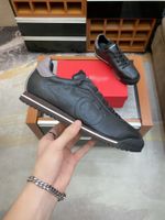 Wholesale Fashion casual men designer shoes letter carved lace up white black leather Luxury Mens shoe streetwear fast ship
