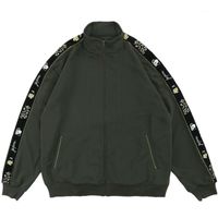 Wholesale Men Long Sleeve Embroidery Army Green Kapital Skull Tiger Baseball Coats Jackets Abstract Digital Coat N400 Men s