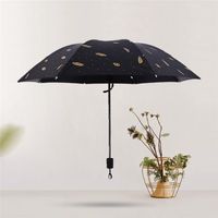 Wholesale Umbrellas Waterproof Polyester Sun Rain Umbrella Black Plastic Foldable Coating Rain And Ins Wind ABS Rubber Non slip Handle S4