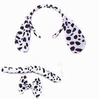 Wholesale Kids Party Decoration Dalmatian Dog Ear Headband Bow Tie Tail Animal Cosplay Carnival Dance costume for Christmas