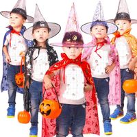 Wholesale Party Hats Grim Reaper Costume Cosplay Gilded Wizard s Cloak Clothing Children s Halloween Suit Witch