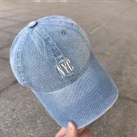 Wholesale Hat Hat girl spring and summer letter embroidery denim NYC baseball cap in Korean versatile couple men s fashion