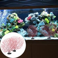 Wholesale Fishing Accessories Fish Tank Simulation Sea Fan Corals Water Plant Decor Medium Size