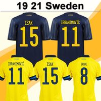 Wholesale 2021 Sweden National Team IBRAHIMOVIC FORSBERG Mens Soccer Jerseys LARSSON EKDAL ISAK Home Away Football Shirts Adult Short Sleeve