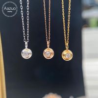Wholesale Aazuo K White Gold Yellow Rose Real Diamonds Classic Bubble Necklace Gifted For Women Inch Link Chain Au750 Chains