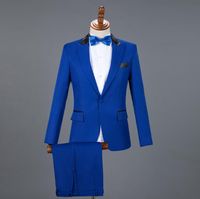 Wholesale Men s Suits Blazers Adult Mens Male Roupa De Casamento Para Noivo Fashion Host Costume Master Ceremonies Dress Performance Clothing