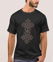 Wholesale Men s T Shirts Ethiopian Orthodox Church Cross T Shirt Summer Cotton Short Sleeve O Neck Mens T Shirt S XL