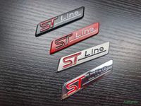 Wholesale 1X Metal Chrome Matt Silver Black Red STline ST line Car Emblem Badge Auto Decal D Sticker Emblem for Ford Focus ST Mondeo