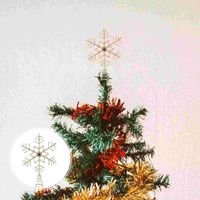 Wholesale Christmas Decorations Tree Iron Snowflake Topper Xmas Party Decor Glitter Ornament
